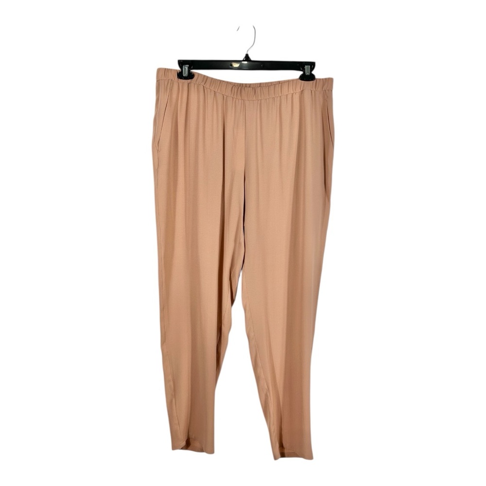 NWT Eileen Fisher Pink Nude 100% Silk Slouchy Ankle Pants